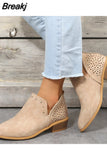 Ankle Boots for Women Low Heel Boots Women Pointed Boots Handmade Rivets Spring Autumn Women's