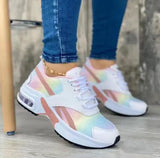 2023 New Fashion Wedge Platform Plus Size Casual Sports Shoes Women Lace-up Mesh Breathable Women's Vulcanized