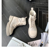 New Arrivals Soft Leather Ankle Boots Women Comfortable Mid Heels Boots for Ladies Spring Autumn Women Shoes