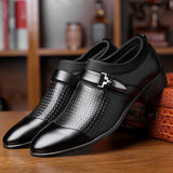 Man Leather Shoes Slip On Flats Oxford Business Office Formal Wedding Shoe Pointed Toe Men Dress Leather Shoes