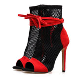 Peep Toe Stiletto High Heels Women's Sandals 2023 New Fashion Party Zipper ANKLE Boots Club Strippers
