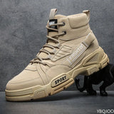 Mens Shoes High Top Lace-up Men Boots Autumn Comfortable Breathable Ankle Boots 2023 Fashion Military Booties Man Platform