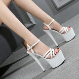 Breakj Leather Sandals Special High Heels Fine Heel Sexy Black Waterproof Table Hate Day Superb High Sandals Female