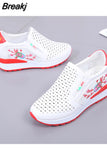 Platform Sneakers Breathable Women Shoes Slip on Women Shoes Casual Height Increasing