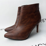 Snake Pattern Womens High Heel Ankle Boots 2023 Pointed Toe Sexy Stiletto Boots Woman Zipper Pu Leather Pumps