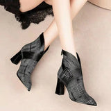 Women's Boots 2023 New Fashion Temperament Autumn and Winter High Heels and Ankle Shoes Boots Wedding Party