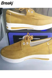 Women's Shoes Summer 2023 New Lace-up Platform Casual Sneakers Plus Size 43 Comfort Non Slip Flat Loafers Women Vulcanize