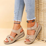 Breakj 2023 Plus Size Casual Fish Mouth Sandal Hot Roman Style Sandals Women Wear Velcro
