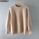 thick dazy oversized wool Sweaters Women 2021 puff sleeve Winter sweater Pullovers Loose Female Warm Basic sweater