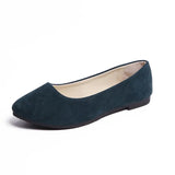 Spring Autumn Women Shoes Flock Flats Comfortable Flat Shoes Women Flats Loafers Shallow Slip on Shoes Red Black Plus