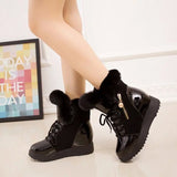 Women Boots platform Winter Shoes Women Snow Boots Platform Keep Warm Ankle Winter Boots With Thick Fur Heels Botas