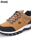 Men Shoes Casual Breathable Hiking Walking Sneakers Outdoor Ultralight Leather Slip-on Climbing Trekking Sneakers Man