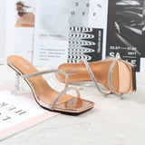 Slides Shoes Womens Slippers Outdoor Pantofle Heeled Mules Low Jelly 2023 High Thin Basic Rubber Crystal Sexy Rome