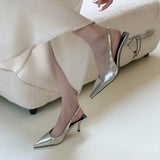 Sexy Mid Heels Women Pointed Toe Sandals Shallow Shoes Women Designer Trendy Dress Pumps Slip on Women's Pointed Toe