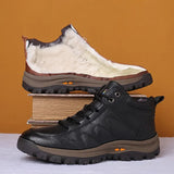 New Men Waterproof Ankle Boots Winter Warm Plush Snow Outdoor Sneaker Work Male Rubber