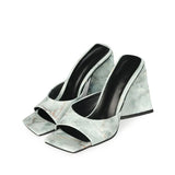 High Heel Sandals Women's Slides Open Toe Thick-Soled Ladies Slippers Party Mules Shoes Women Shoes High Heels