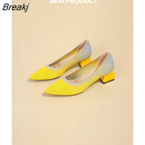 Knitting Single Shoes Pointed Toe Low Heels Shoes Women Spring And Autumn Small High
