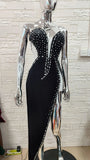 Spring 2023 New Long Fashion Dress Velvet Sexy High Open Nails Heavy Industry