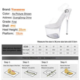 PVC Anti-skid Pole Dance Pumps Women's Thin Heel Sexy Transparent Crystal Shoes Waterproof Platform 17CM High Heels