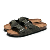 Summer Beach Camouflage Cork Slippers Casual Men Double Buckle Non-slip Clogs Slides Women Slip on Flip Flop