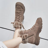Snow Boots Women Heels Sports Winter Shoes Woman Booties Chunky Ankle Boot Female Elegant Platform Shoes for Women