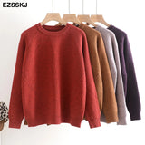 Autumn autumn winter thick loose sweater Pullovers Women female oversize O-neck sweater knit Jumpers