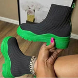 Knit Boots 2022 Women's Short Boots Women's Thick and Comfortable Platform Boots Women's Botas Altas Plataforma