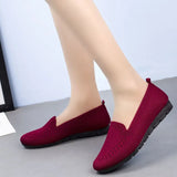 Women's Loafers Casual Flat Shoes Slip-On Low Heels Durable Retro Loafers Round Head Femme Footwear Mesh Soft Ladies