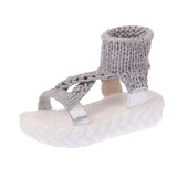 Elastic Mesh Platform sandals 2019 Summer shoes women Fashion Open toe flat High heel sandals Sweet Slip-On female