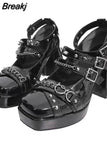 Women Mary Janes Pumps Shoes Brand Design 2023 Spring Gothic Style Lolita Sweet Girl Office Lady High Heels Pumps
