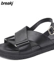 Sandals Women's Shoes Heels Genuine Leather Luxury Designer Shoes Woman Flat Casual Beach Summer Sandals for Women