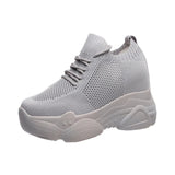 Hidden Heels Platform Sneakers Women Breathable Air Mesh Wedge Sock Shoes Woman 2023 Spring Casual Shoes Zapatos De
