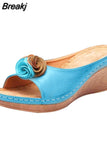 Casual Sandals Women Wedges Sandals Flowers Open Toe Fish Mouth Med Summer Women Shoes Fashion 2023 High Heel