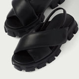 Size 34-43 Sandals Women 2023 Fashion Platform High Heels Summer Shoes For Women Real Leather Chunky Heel