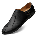 Leather Men Casual Shoes Luxury Brand 2021 Mens Loafers Moccasins Breathable Slip on Lazy Driving Shoes Plus Size