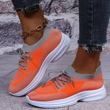 Women Shoes Casual Platform Sneakers Breathable Non-slip Lacing Shoes Vulcanized Shoes Plus size