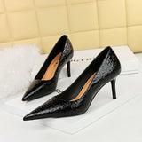 Breakj Retro Stone Patent Leather Women's Shoes Women's High