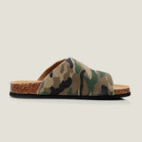 New Summer Men Camouflage Cork Slipper Canvas Non-slip Buckle Outside Beach