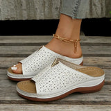 Women Wedge Slippers 2023 Casual Female Slides Lightweight Shoes Anti-slip Platform Retro Shoes Orthopedic Women