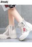 New Ladies casual Shoes Fashion Breathable Hollow High-top Shoes Women Sneakers Net Shoes Platform