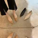 Single Shoes Women's Autumn Princess Shoes Tip Shallow Mouth Really Soft Leather Low Heel Grandma Shoes Professional Flat Soles Show Thin Ladle