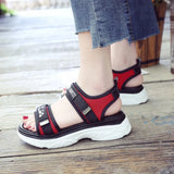 New Sandals Korean Version Of Fashion Casual Schoolgirls Cake Platform Slope With Velcro Platform Beach
