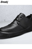 Men Leather Shoes Casual Shoes Big Toe Soft Sole Casual Shoes Dress Men Versatile Business Lace-Up Shoes Summer Breathable