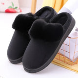 and Women Couple Winter Warm Slippers Female Rabbit Pattern Non-Slip Thicken Indoor Home Plush Slippers Cotton