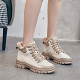 Fur Boots Woman Winter 2023 Designer Shoes Women Wedges Ankle Boots Female Casual Short Leather Booties Free