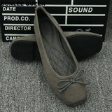 QUEEN Women Casual Flats Shoes Slip On Loafers Spring Autumn Flock Solid Flat Ballet Shoe Soft Moccasin Shallow