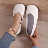 Breakj Round Head Spring New Shallow Single Shoes Inside A Foot Flat Casual Plus Size