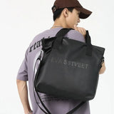 Capacity Fashion Men Shoulder Bag PU Leather Women Soft Caual Storage Sports Fitness Tote