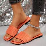 Flat-Bottom Hairy Slippers Women's New Square Head Presses Towel Cotton