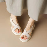 Breakj 2024 New Black Giant Soft Giant Comfortable Muffin Thick Base Simple Fashion Increase Roman Sandals